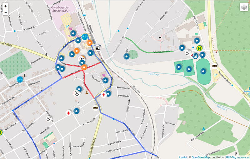 Karte mit Positionsbestimmung Karte mit Positionsbestimmung